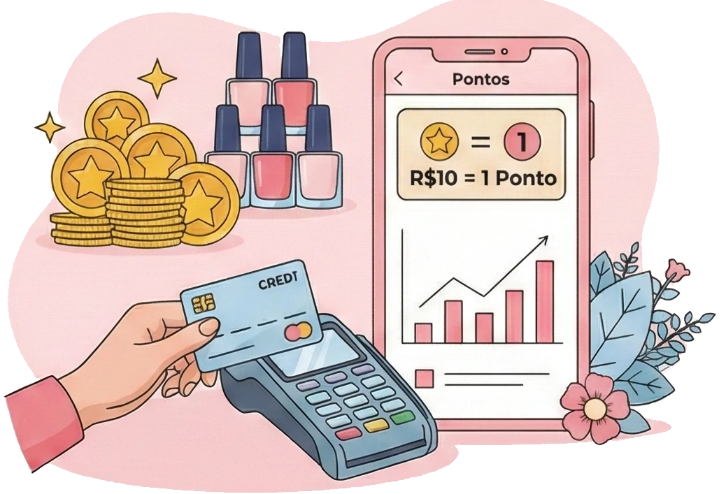 Cliente acumulando pontos após serviços realizados