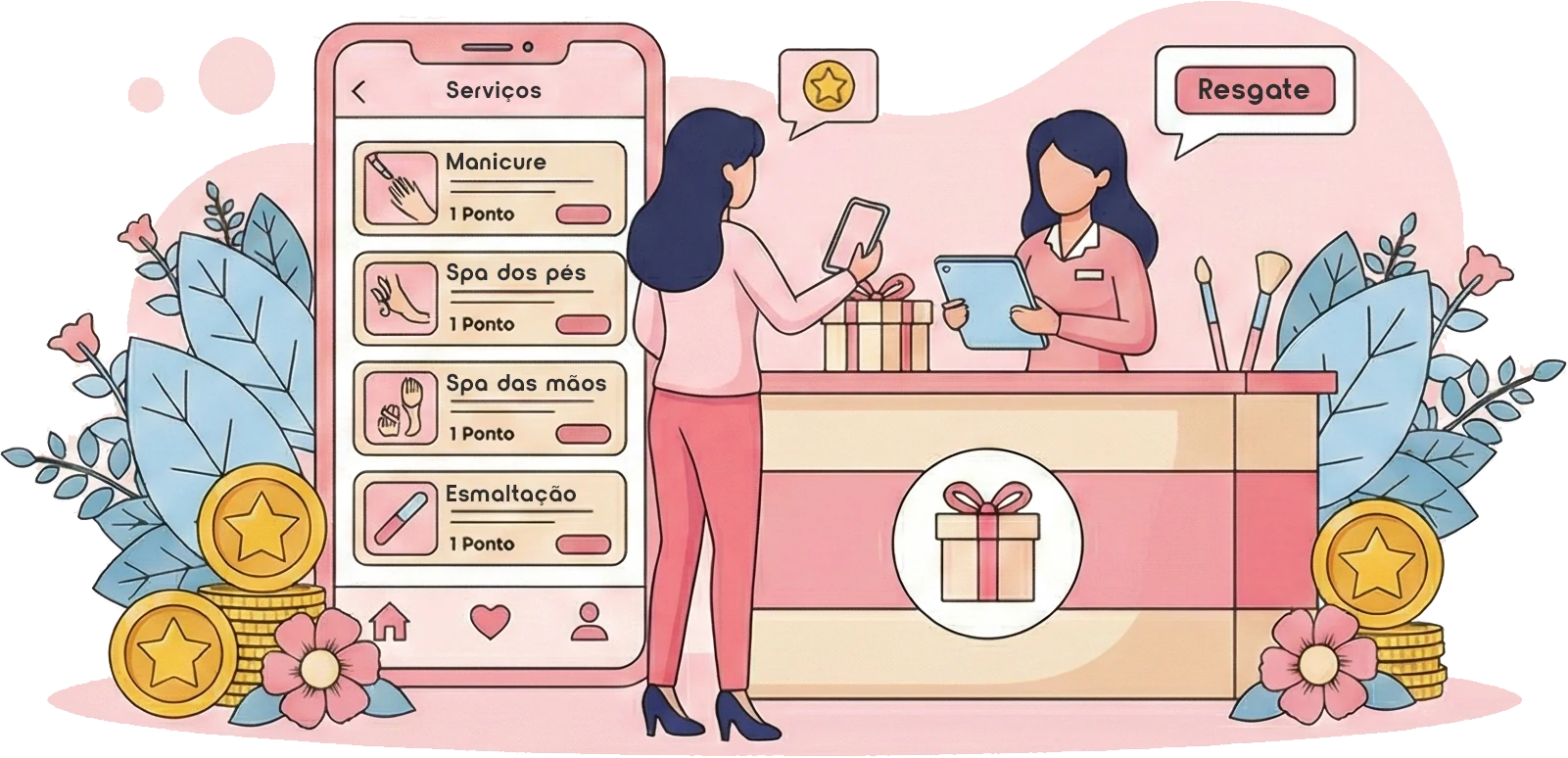 Pessoa resgatando benefícios com os pontos acumulados